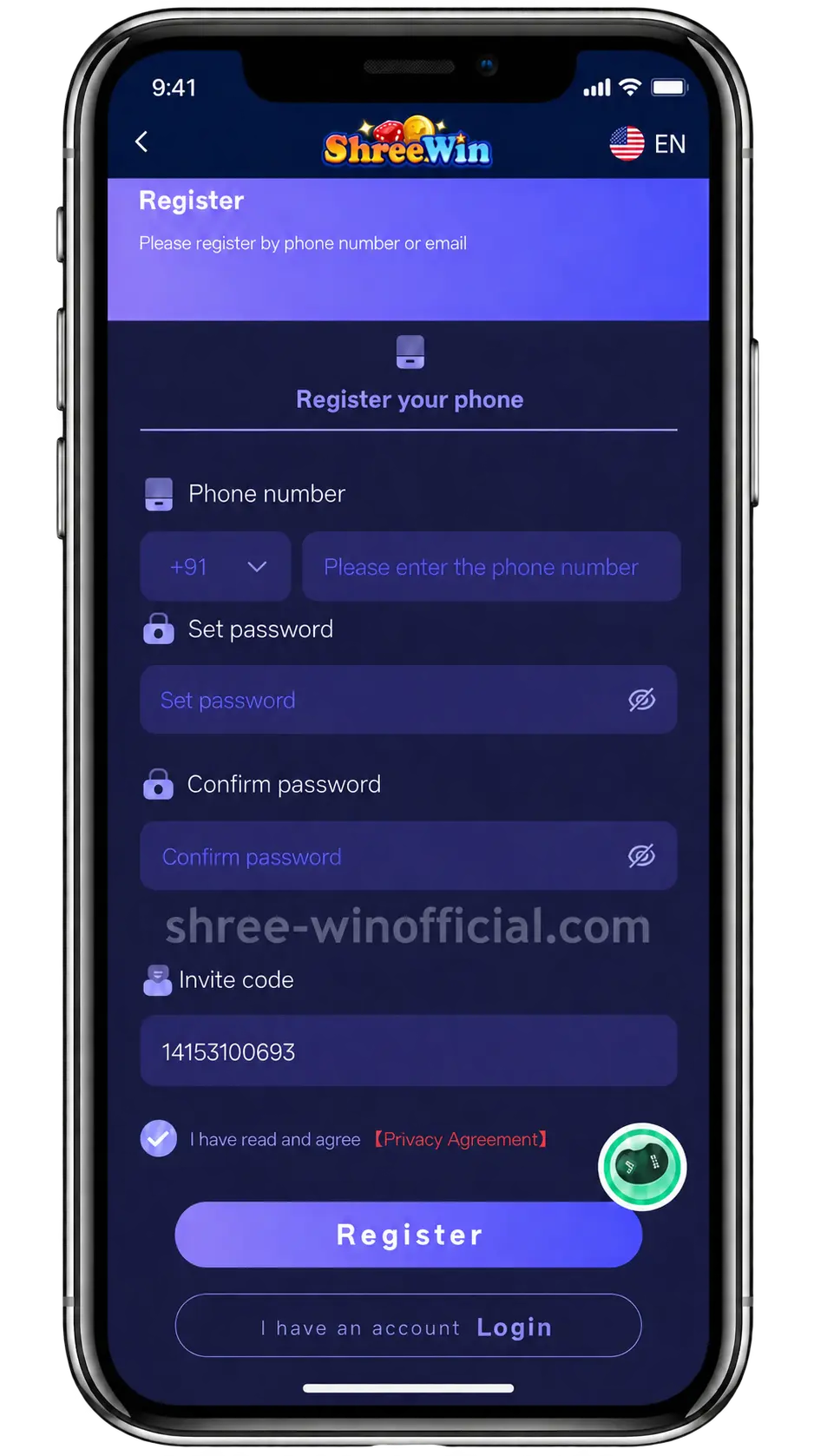 Home 7 Shree Win Register